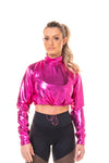 High Neck Long Sleeve Cropped